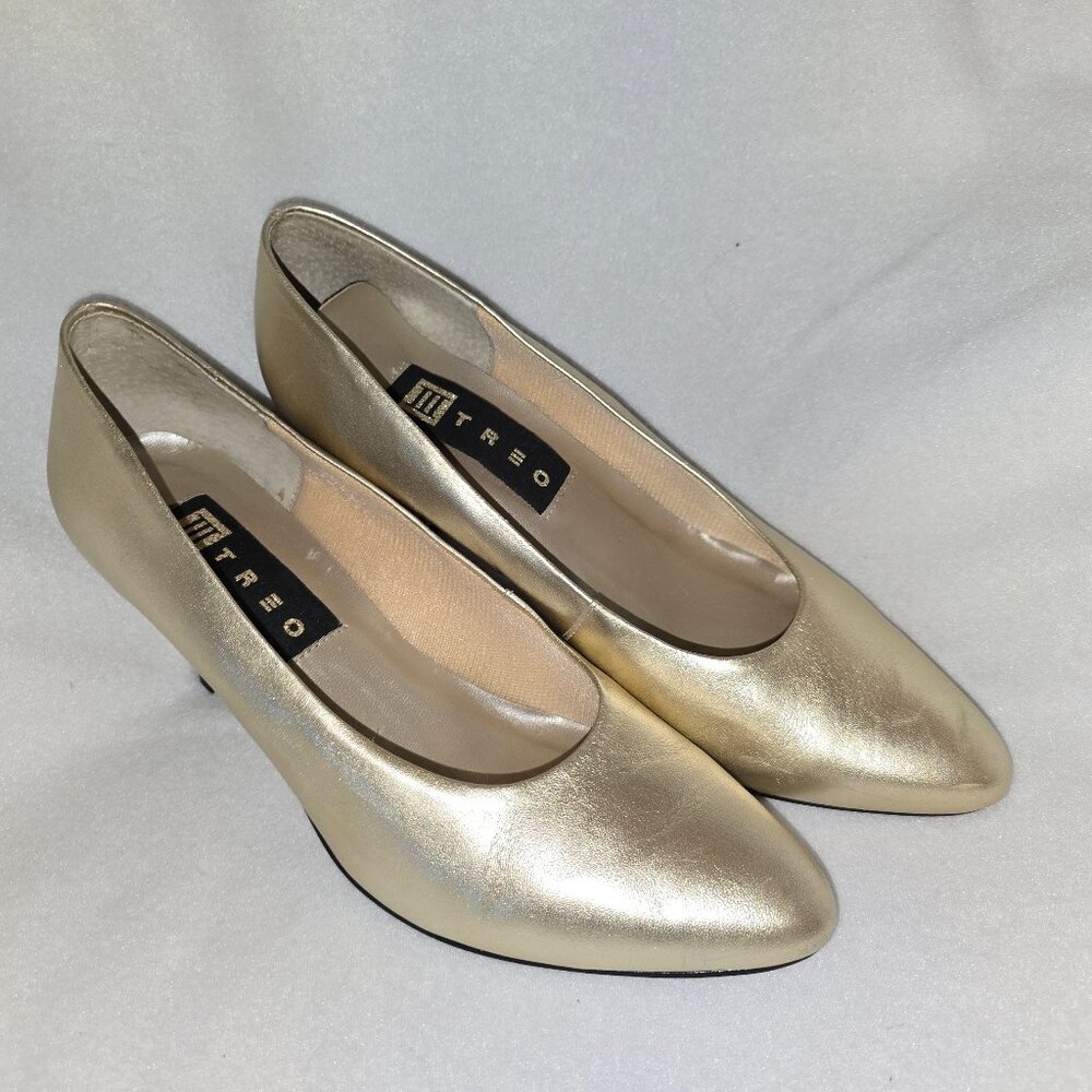 Vintage Treo Gold Pumps 7.5 M